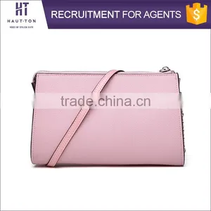 China Wholesale Ladies Small Pink Messenger Bags High Quality Popular Women Genuine Split Cow Leather Strap Shoulder Bag thumbnail-3