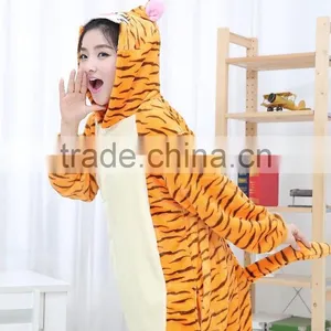 Flannel Cartoon Adult Animal Jumpsuit Animal Pajamas Jumpsuit Jump Tiger Design thumbnail-3