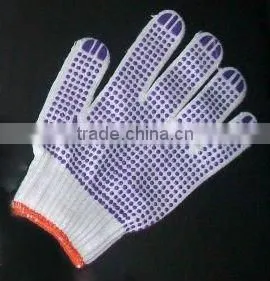 2012 PVC Dotted Cotton Gloves/ Knitted Cotton Gloves /anti-slip Cotton Glove /String Knit Gloves With Dots/yellow,red,blue,black thumbnail-1