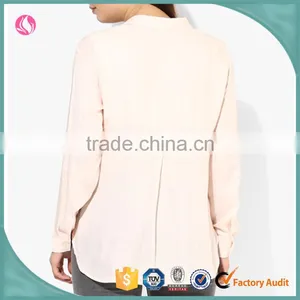 Woman Shirt Chiffon Breathable Pink Blouse Latest Shirt Designs For Women thumbnail-2