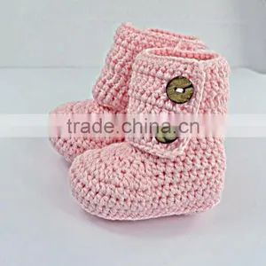 Wholesale Baby Shoes Crochet Kid Shoes Warm Winter Snow Pink Knitting Shoes thumbnail-2