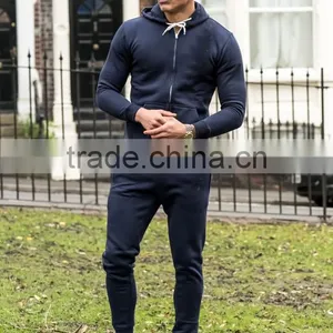 Latest Fleece Warm Tracksuit Full Zipped Navy Tracksuit thumbnail-4