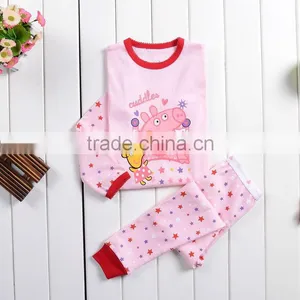 Children's Baby Girls Pink Cartoon Pig Sleepwears Suits Cute Kids Pajamas Wholesale SV004461 thumbnail-1