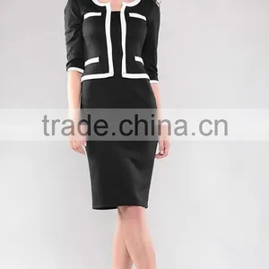 Elegant Contrast Ladies Office Suit Fashion Stylish Woman Suit 2015 thumbnail-2