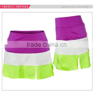 Custom Women Contrast Colors Skirt Stylish Sexy Skirts Wholesale Tennis Skirts thumbnail-3