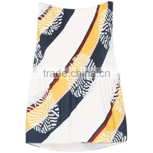 Clothing Wholesale Sleeveless for Ladies Fashion Printing Pleat OEM Service thumbnail-3
