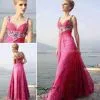 A-line Homecoming Dresses,rose Beading Homecoming Dresses,chic Homecoming Long Dresses thumbnail-1