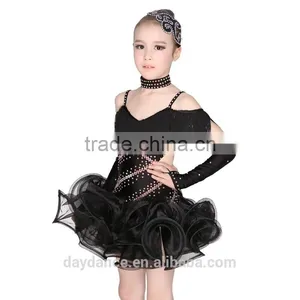 Children Ballroom Dance Wear Fringed Girls Competition Dance Dress thumbnail-4