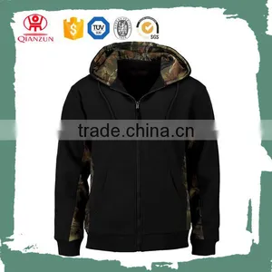 Mens Full Zip CAMO/ BLACK & CAMO Hoodie SWEATSHIRT JACKET Hunting Camping Sports thumbnail-3