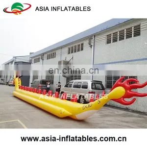 Ocean Inflatable Float Water Banana Boat With 2 Tubes / Inflatable Banana Boat/ Yellow Flying Fish Boat for Sale thumbnail-4