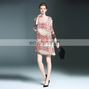 Prints Floral Fashion China Dress for Women Summer Pleats Issey Design thumbnail-2