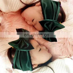 Girls Christmas Soft Bow Knot Turban Hair Bands Baby Hair Accessories for Children Velvet Bow Headwear Gifts Props thumbnail-1