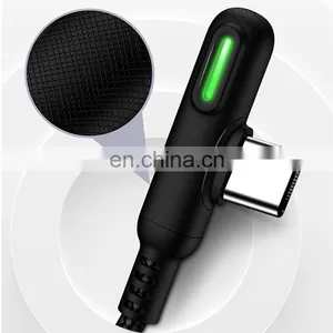 JOYROOM 90 Degree Right Angle Gaming USB Cable LED Nylon Braided Sync Charge Double USB Data Cable thumbnail-5