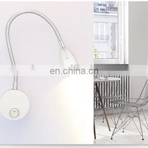 Colourful Light Head 1w 110v 220v Swing Arm Desk Lamp Hot Sell Flexible Hose Bed Lamp Decorative Led Reading Lamp thumbnail-2
