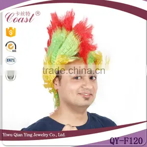 Cheap Wholesale Crazy Multi Color Sports Fans Cock Wig thumbnail-1