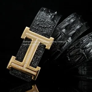 Authentic Crocodile Leather Belt Men's Genuine Leather Pin Buckle Genuine Smooth Buckle Business Belt Trend Youth Wild thumbnail-3