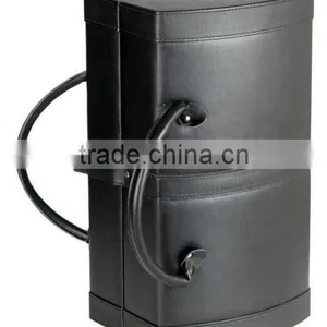 Double Bottle Travel Wine Carrier, Black Leather Wine Bottle Case,travel Leather Wine Case thumbnail-2