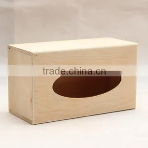 Eo-friendly Pine Wood Tissue Storage Box for Sale thumbnail-2