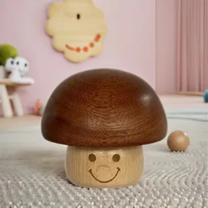 Music Box Mushroom Ornaments Solid Wood Music Box thumbnail-3