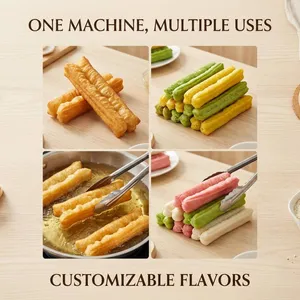 Commercial 3000pcs/h Automatic Churro Machine Stainless Steel Dough Bar Forming Equipment With Digital PLC Control System thumbnail-5