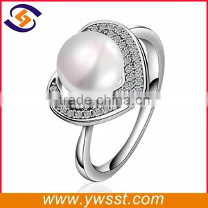 Jewelry Manufacturer China Hear Shape Design Pearl Ring thumbnail-1