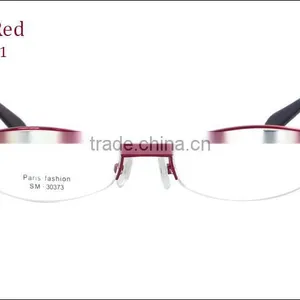 Fashion Style Women Metal Half Frame Eyeglasses Frame With Pattern Temple With Clear Lenses thumbnail-3