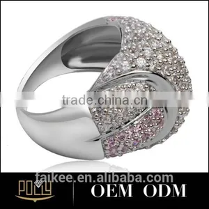 New Fashion Simple Couple Ring Sterling Silver Jewelry Engagement Ring in 916 Gold thumbnail-1