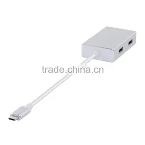 Universal Travel Aluminum USB 3.1 Type-c Male Adapter With 4 Port Hub thumbnail-4