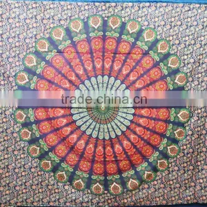 New Arrival Mandala Round Printed Bedsheet Boho Bohemian Cotton Bedspread Wall Hanging thumbnail-6