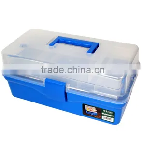 LAOA 14.5 Red Color Inch Transparent Plastic Tool Box With Drawer thumbnail-6