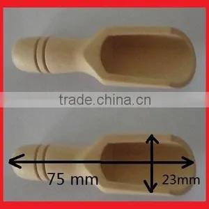 Cosmetic or Spice Mini Wooden Scoop Printing or Engraved With Custom Burnt Logo thumbnail-1