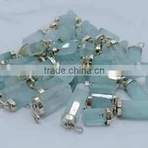 (IGC)Natural Black Aquamarine Crystal Pendants thumbnail-1