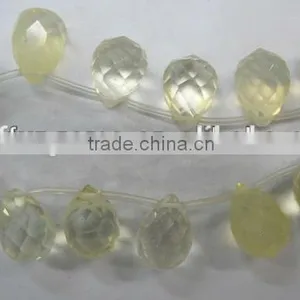 Yellow Quartz Faceted Teardrops Crystal Teardrop thumbnail-1
