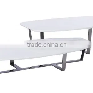 Simple Modern MDF Coffee Table Stainless Sofa Center Table CJ0183 thumbnail-3