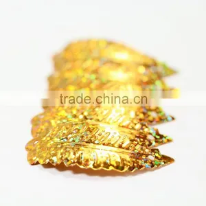 Golden Bulk Color Loose Sequin in Leaf Shape in 2014 New Design thumbnail-1