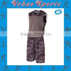 Wholesale Camouflage Basketball Uniform With Sublimation and Low Moq thumbnail-3