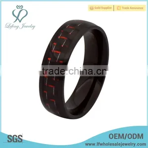 Titanium Red Carbon Fiber Steel Ring,titanium Carbon Fiber Male Rings thumbnail-1