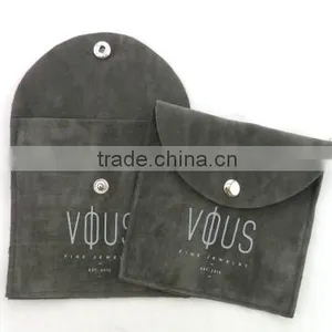 Customized Envelope Shape Velvet Bag for Jewelry With Customized Button Purple thumbnail-4