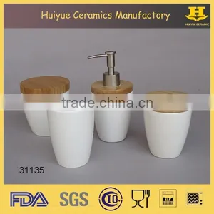 Toothbrush Holder Bathroom Set, Toothbrush Holder With Bamboo Cover thumbnail-3