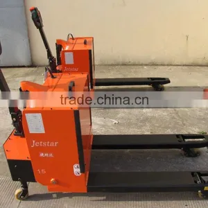 Orange Color Semi Electric Powered Pallet Fork Lift Truck thumbnail-2