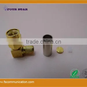 SMA Male Right Angle Crimp Connector for LMR200 Cable thumbnail-4