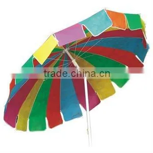 Colorful Straw Beach Parasol thumbnail-1