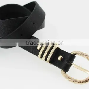 Fashion Black pu Leather Women Accessories Belt With Gold Buckles in YiWu thumbnail-3