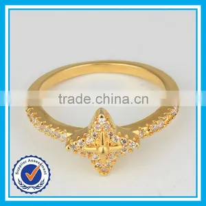 2015 Yiwu Wholesale Star Ring Crystal Zircon Dubai Gold Ring Models thumbnail-2