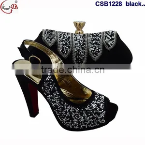 CSB1228 Chowleedee Fasion Latest Fashion Woman Italy Style High Heel Sandal Shoes With Matching Bag thumbnail-1