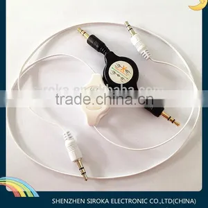 Hot Sale Car Audio Aux for Iphone 3.5mm to 3.5mm Mono Audio Cable Male-male Retractable Data Cable thumbnail-2