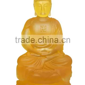 Gold Ingot Buddha Buddhism Lobby Decoration Colored Glaze Liuli thumbnail-4