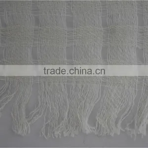 Green and Yellow Floral Printed Light Wool Scarf With Fringe thumbnail-6