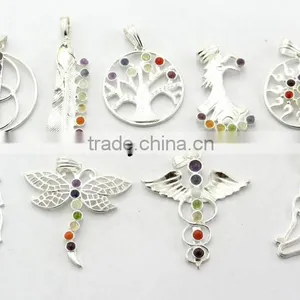 Mix Assorted Shapes Chakra Metal Pendant thumbnail-1