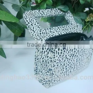 2016 New Arrival Makeup Bag Leopard Print PVC Cosmetic Bag Sexy Lady Bag With Mirror thumbnail-5